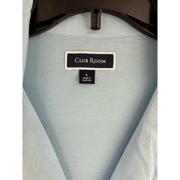 Club Room Mens Piped Pajama Shirt Light Blue S - Picture 2 of 7